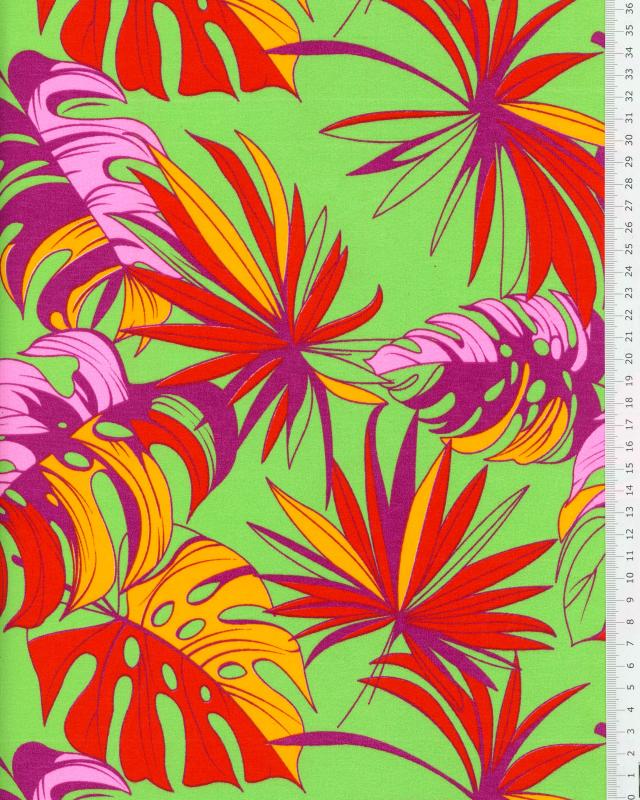 Polynesian fabric API Green - Tissushop